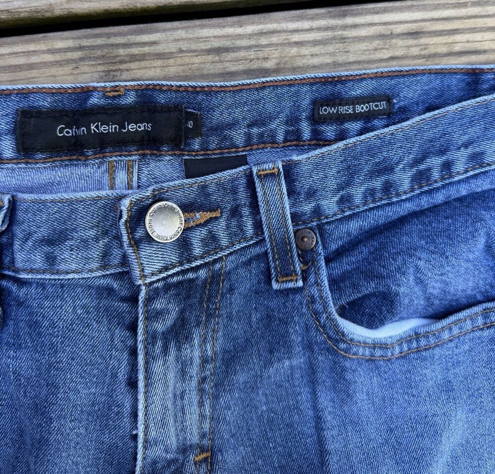Vintage Calvin Klein Jeans Women's Size 10 Blue Denim Low Rise Bootcut - Picture 4 of 8